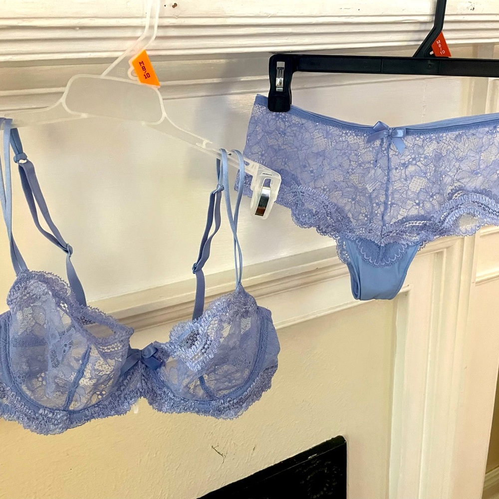 Simone Perle lace bra in periwinkle blue